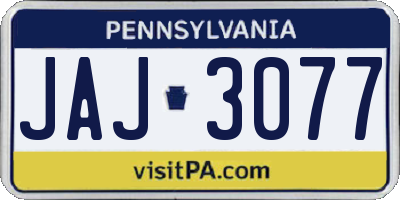 PA license plate JAJ3077