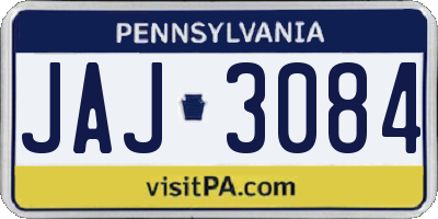 PA license plate JAJ3084