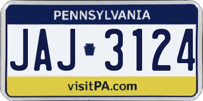 PA license plate JAJ3124