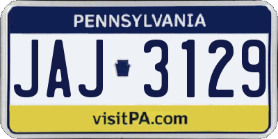 PA license plate JAJ3129