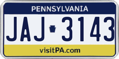 PA license plate JAJ3143