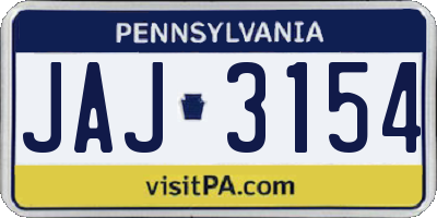 PA license plate JAJ3154