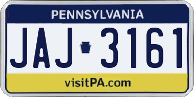 PA license plate JAJ3161