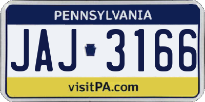 PA license plate JAJ3166