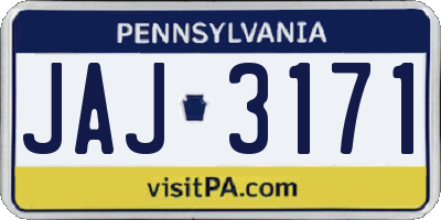 PA license plate JAJ3171