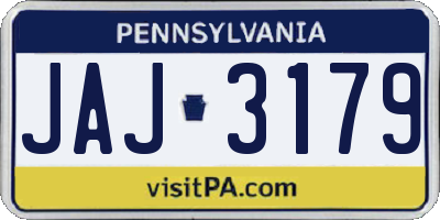 PA license plate JAJ3179