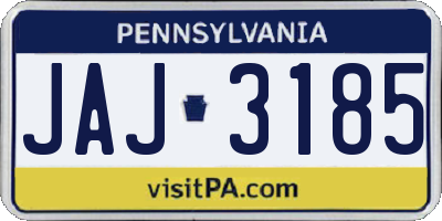 PA license plate JAJ3185