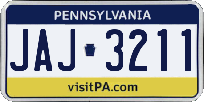 PA license plate JAJ3211