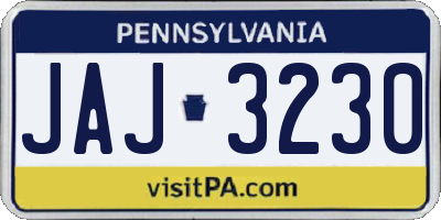 PA license plate JAJ3230