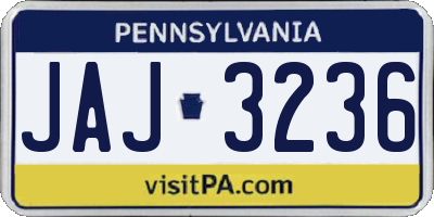 PA license plate JAJ3236