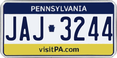 PA license plate JAJ3244