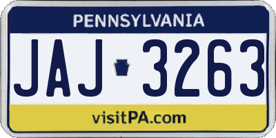 PA license plate JAJ3263
