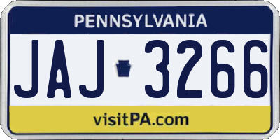 PA license plate JAJ3266