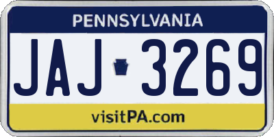PA license plate JAJ3269