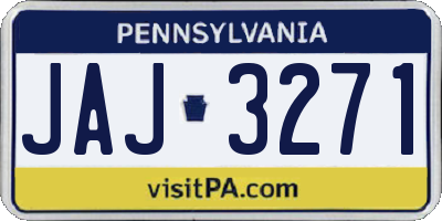 PA license plate JAJ3271