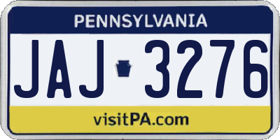PA license plate JAJ3276