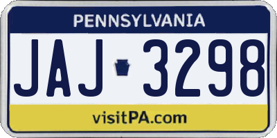 PA license plate JAJ3298