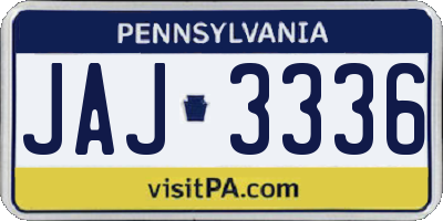 PA license plate JAJ3336