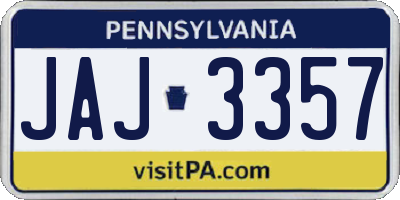 PA license plate JAJ3357