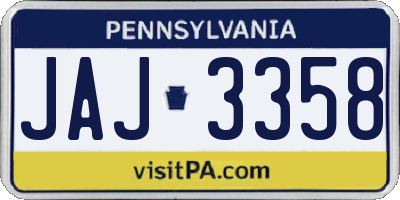 PA license plate JAJ3358