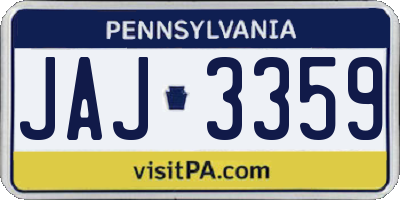 PA license plate JAJ3359