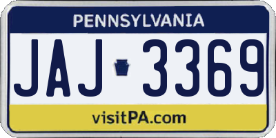 PA license plate JAJ3369