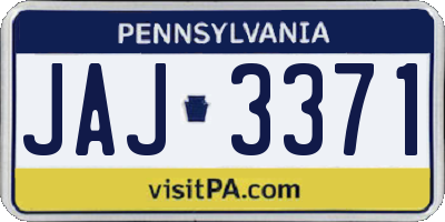 PA license plate JAJ3371