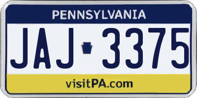 PA license plate JAJ3375