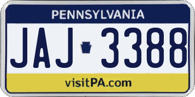 PA license plate JAJ3388