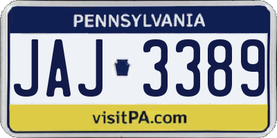 PA license plate JAJ3389