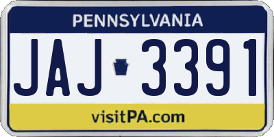 PA license plate JAJ3391