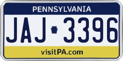 PA license plate JAJ3396