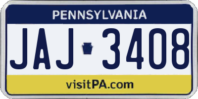 PA license plate JAJ3408