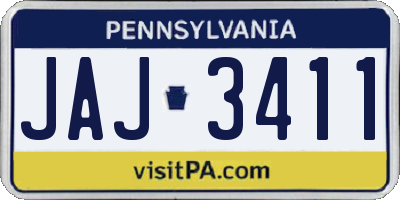 PA license plate JAJ3411