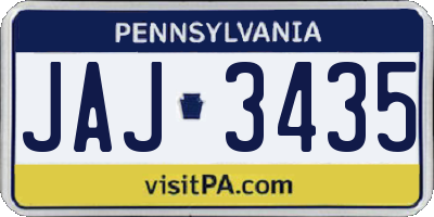 PA license plate JAJ3435