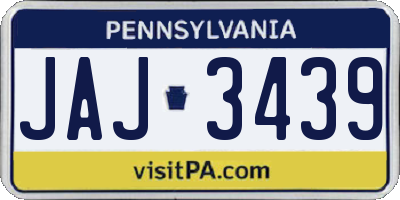 PA license plate JAJ3439