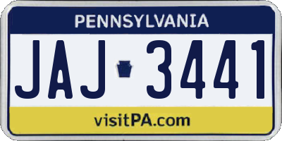 PA license plate JAJ3441