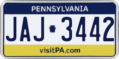 PA license plate JAJ3442