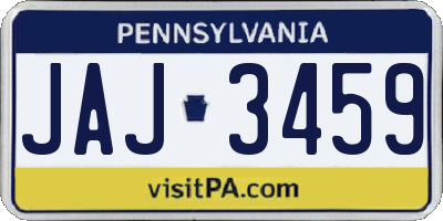 PA license plate JAJ3459