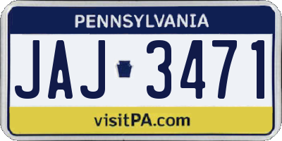 PA license plate JAJ3471