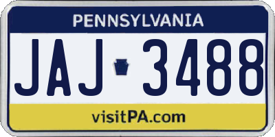 PA license plate JAJ3488