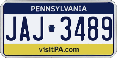 PA license plate JAJ3489