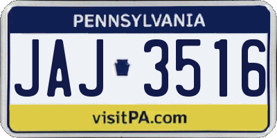 PA license plate JAJ3516