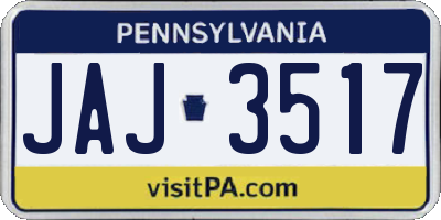 PA license plate JAJ3517