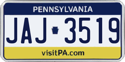 PA license plate JAJ3519