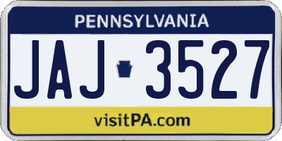 PA license plate JAJ3527