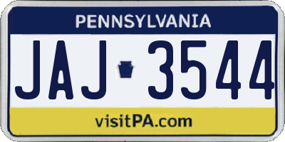PA license plate JAJ3544
