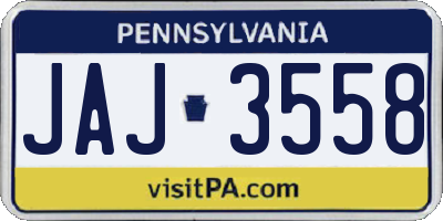 PA license plate JAJ3558