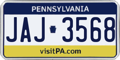 PA license plate JAJ3568