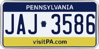 PA license plate JAJ3586